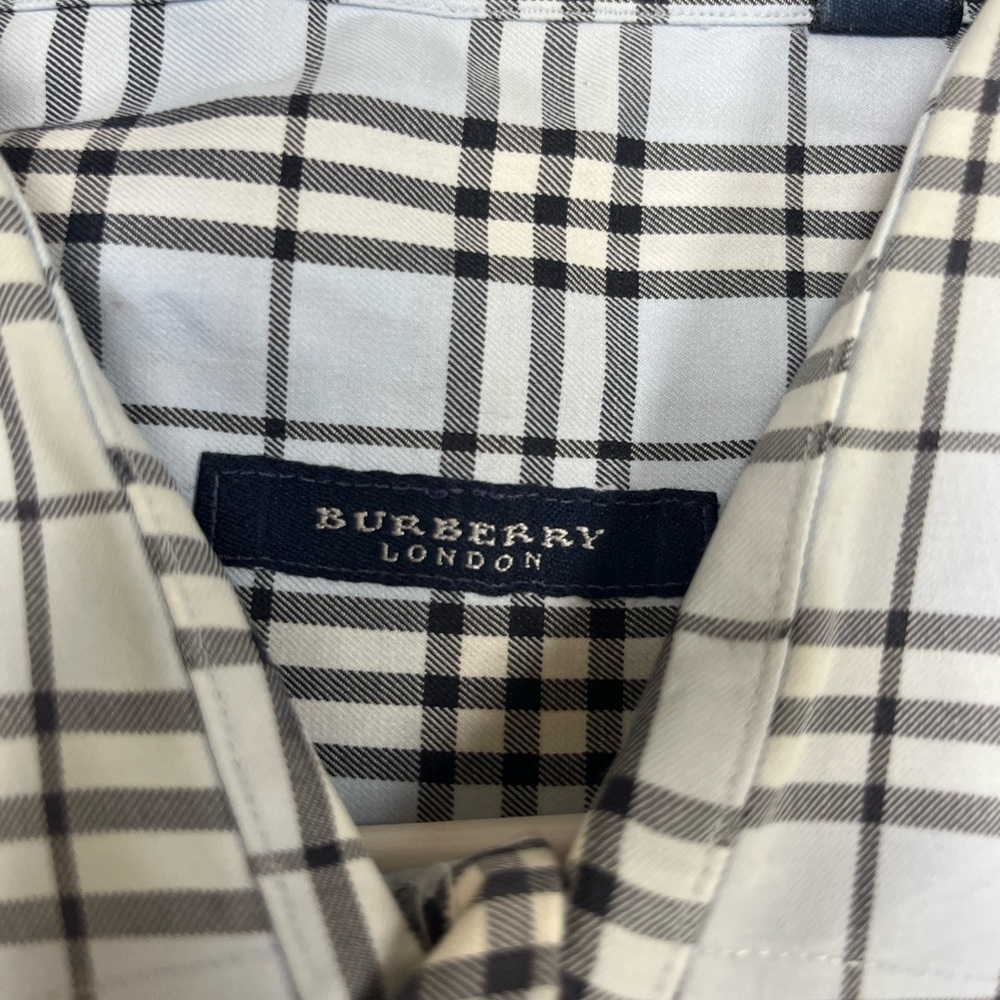 Burberry Checkered Shirt in Blue Black and White